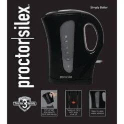 Proctor Silex 1.7L Kettle Black K4097G: Electric Water & Tea Kettle, 1500W Hot Pot, Plastic Handle & Lid -Household Kettle Shop GUEST 01273ac6 1e7d 451c b686 97fafc8eb34b