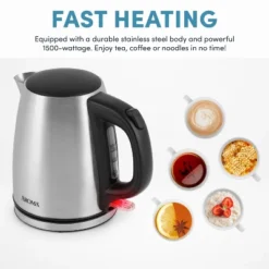 Aroma 1L Electric Water Kettle - Stainless Steel: Tea Kettle, Water Heater, Overheat Protection, 360° Rotating Base -Household Kettle Shop GUEST 02d18292 f796 4504 bf7c 07b270f1a600
