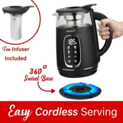 Brentwood 1,100-Watt 1.7-L Cordless Digital Glass Electric Kettle With Tea Infuser -Household Kettle Shop GUEST 03d81241 05d4 4799 95e9 daa2849321d5