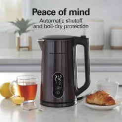 Hamilton Beach 1.7Liter DoubleWall Dig SS Kettle 40851: Electric Water & Tea Heater, 1.7L, Stainless Steel, 1500W, Black -Household Kettle Shop GUEST 0444f505 db6d 46a6 a5a0 9161043bf2fd