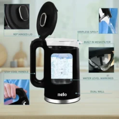 NELO Electric Kettle With Keep Warm Function, Sleek Glass Window Double Wall Design, LED Indicator Lights, Auto Shut-Off, BPA-Free, 1.7 Liters -Household Kettle Shop GUEST 064ce8ab 67da 46fb b96a d92f688a403d