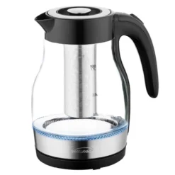 Brentwood Glass 1.7 Liter Electric Kettle With Tea Infuser In Black