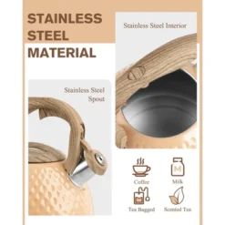 Itopfox Tea Kettle With Loud Whistle, 2.5 Quart Stovetop Kettle, Food Grade Stainless Steel, Anti-Hot Ergonomic Handle, Suitable For All Heat Sources -Household Kettle Shop GUEST 06bef954 e0ce 4386 b526 4b18922a5db4