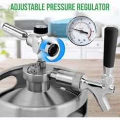 NutriChef 128 Oz. Homebrew Double Wall Mini Keg Beer Dispenser With CO2 Regulator PKBRTP299 -Household Kettle Shop GUEST 0acb1aff 97a3 4430 afba 7d195f711c09