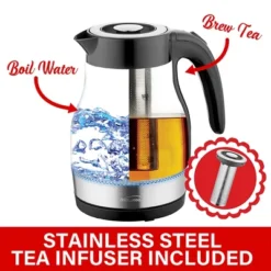 Brentwood Glass 1.7 Liter Electric Kettle With Tea Infuser In Black -Household Kettle Shop GUEST 0bf724b2 a9ed 444d a3cd c9eda665d4bc