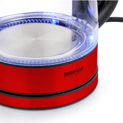 Better Chef 1.7 Liter 360 Degree Glass Cordless Electric Kettle In Red 5 Better Chef 1.7 Liter 360 Degree Glass Cordless Electric Kettle In Red - Image 3