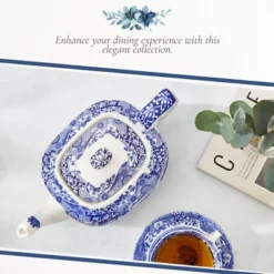 Spode Blue Italian Teapot With Infuser - 40 Oz Countryside-Inspired Ceramic Teaware For Afternoon Tea, Earthenware Brunch Tableware 13 Spode Blue Italian Teapot With Infuser - 40 Oz Countryside-Inspired Ceramic Teaware For Afternoon Tea, Earthenware Brunch Tableware -Household Kettle Shop GUEST 108a4372 0619 480f b44f cc67b61dbe49