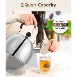 Itopfox Stainless Steel Tea Kettle For Stove Top With Efficient Heating, Audible Whistle & Safe Handle - 2 Quart Camping Kettle -Household Kettle Shop GUEST 10e04775 1282 4e97 8213 c2b2cce5b547