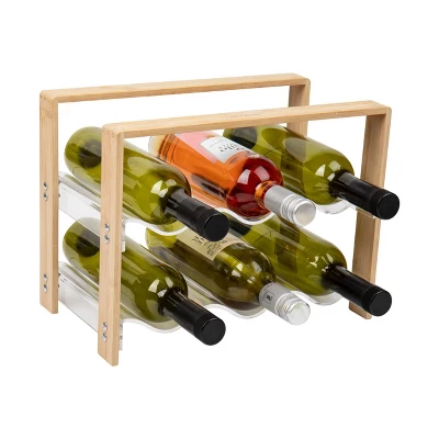 Mind Reader Modern Collection 6 Bottle Bamboo And Acrylic Wine Rack - Brown 8 Mind Reader Modern Collection 6 Bottle Bamboo And Acrylic Wine Rack - Brown - Image 6