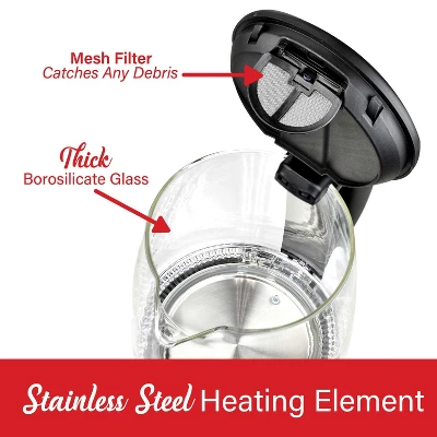 Brentwood 1.79-Qt. Cordless Digital Glass Electric Kettle With 6 Precise Temperature Presets And Swivel Base In Black 10 Brentwood 1.79-Qt. Cordless Digital Glass Electric Kettle With 6 Precise Temperature Presets And Swivel Base In Black - Image 8