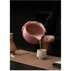 8 Pcs Pink Matcha Set With Ceramic Bowl, Bamboo Whisk & Scoop, Stainless Steel Sifter, Chasen Holder, Tea Cloth & Spoon -Household Kettle Shop GUEST 13f78fec cadf 4dc0 837e d2212b53e26a