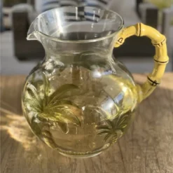 Gulches 3 Quarts Palm Tree Design Unbreakable Plastic Water Pitcher - BPA Free, With Lid & Spout, Ideal For Drinks & Juices -Household Kettle Shop GUEST 158c26de 1f91 4b82 9a89 2c3a2042dda3