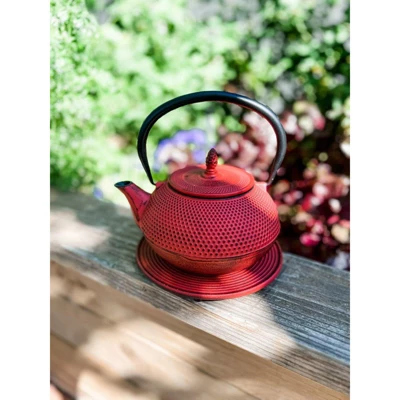 Frieling JA "Arare" CAST IRON TEAPOT 40.5 Fl. Oz. Red With Trivet 4 Frieling JA "Arare" CAST IRON TEAPOT 40.5 Fl. Oz. Red With Trivet - Image 2