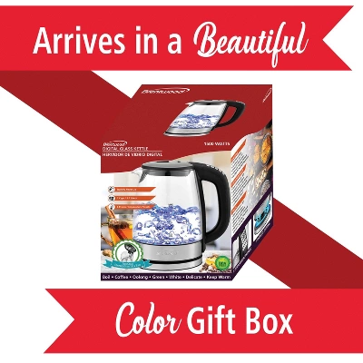 Brentwood 1.79-Qt. Cordless Digital Glass Electric Kettle With 6 Precise Temperature Presets And Swivel Base In Black 4 Brentwood 1.79-Qt. Cordless Digital Glass Electric Kettle With 6 Precise Temperature Presets And Swivel Base In Black - Image 2