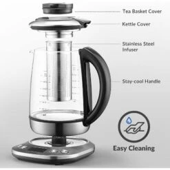 Mecity Electric Tea Kettle - 1.7L Glass, Temp Control, Preset Programs, Removable Infuser, 1200W 15 Mecity Electric Tea Kettle - 1.7L Glass, Temp Control, Preset Programs, Removable Infuser, 1200W -Household Kettle Shop GUEST 18753dc5 9b6c 40e7 8c64 4c87609d1a3c