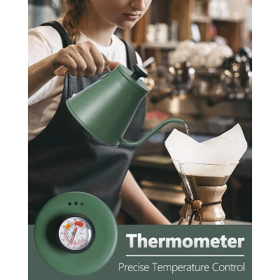 Itopfox Gooseneck Kettle With Thermometer For Pour Over Coffee & Tea Stainless Steel Durable 3-Layer Base Precision Spout, All Stove Tops Compatible 3 Itopfox Gooseneck Kettle With Thermometer For Pour Over Coffee & Tea Stainless Steel Durable 3-Layer Base Precision Spout, All Stove Tops Compatible