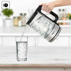 Total Chef Cordless Electric Glass Kettle LED Light 1.8 QT/1.7L: 360° Rotating Base, Automatic Shut-Off, 1100W, Water Boiler -Household Kettle Shop GUEST 1e729326 6645 4b7f b2fb 597231676d3e