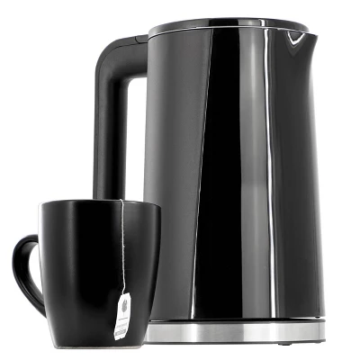 MegaChef 1.7L Double Wall Stainless Steel Electric Tea Kettle Black: 1000W, Hand Wash, 90-Day Warranty, Plastic Handle 8 MegaChef 1.7L Double Wall Stainless Steel Electric Tea Kettle Black: 1000W, Hand Wash, 90-Day Warranty, Plastic Handle - Image 6