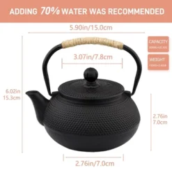 Itopfox Small Cast Iron Teapot With Stainless Steel Infuser For Loose Leaf Tea & Coffee, Stovetop Safe, Enamel Interior, Japanese Style, Black -Household Kettle Shop GUEST 205aafc2 3dc8 4d1c b402 a46f45e679f9