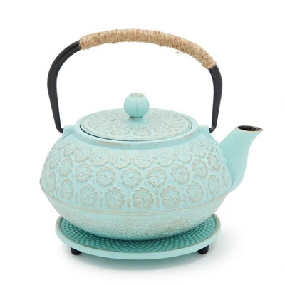 3 Piece Set Japanese Cast Iron Teapot - Loose Leaf Tetsubin With Handle, Stainless Steel Infuser, And Trivet 11 3 Piece Set Japanese Cast Iron Teapot - Loose Leaf Tetsubin With Handle, Stainless Steel Infuser, And Trivet - Image 9