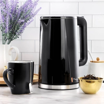 MegaChef 1.7L Double Wall Stainless Steel Electric Tea Kettle Black: 1000W, Hand Wash, 90-Day Warranty, Plastic Handle 7 MegaChef 1.7L Double Wall Stainless Steel Electric Tea Kettle Black: 1000W, Hand Wash, 90-Day Warranty, Plastic Handle - Image 5