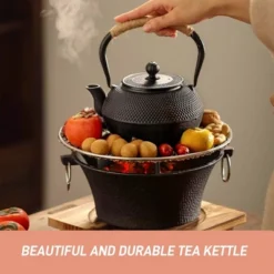 Itopfox Small Cast Iron Teapot With Stainless Steel Infuser For Loose Leaf Tea & Coffee, Stovetop Safe, Enamel Interior, Japanese Style, Black -Household Kettle Shop GUEST 254a8f35 f54f 4e9b 9cd6 051885c30cfd