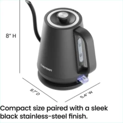 Chefman Precise Pour 0.8L Electric Gooseneck Kettle With Automatic Shut-Off – Black 16 Chefman Precise Pour 0.8L Electric Gooseneck Kettle With Automatic Shut-Off – Black -Household Kettle Shop GUEST 2603ccb0 9a37 425d 8c1b 7ab6e57a7319