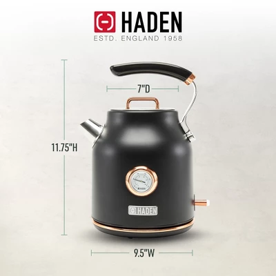Haden Dorset 1.7 Liter Stainless Steel Electric Kettle, Hot Water Kettle With 360-Degree Base And Auto Shutoff, Black & Copper 5 Haden Dorset 1.7 Liter Stainless Steel Electric Kettle, Hot Water Kettle With 360-Degree Base And Auto Shutoff, Black & Copper - Image 3