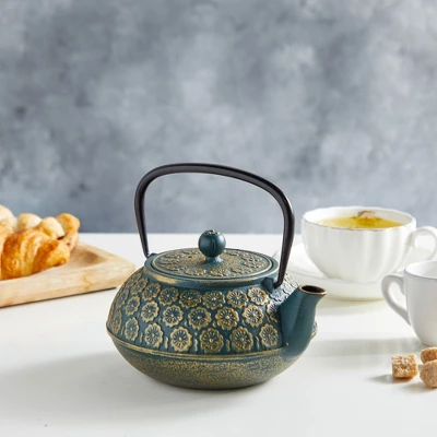 Juvale Cast Iron Floral Teapot Kettle With Stainless Steel Infuser Set, Japanese Tea Pot For Kitchen Pantry, 34 Oz 3 Juvale Cast Iron Floral Teapot Kettle With Stainless Steel Infuser Set, Japanese Tea Pot For Kitchen Pantry, 34 Oz
