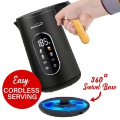 Brentwood 1,100-Watt 1.7-L Cordless Cool-Touch Digital Electric Kettle With Stainless Steel Interior, KT-2014DBK In Black -Household Kettle Shop GUEST 305bb56b 728e 46b7 a391 4a5f19b63f09