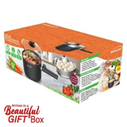 Brentwood 600-Watt 1.6-Qt. Multifunction Electric Hot Pot Cooker With Ceramic Non-Stick Ceramic Coating And Stainless-Steel Food Steamer, Black -Household Kettle Shop GUEST 30b18bcb c2de 4784 8d10 0b023cf051b9