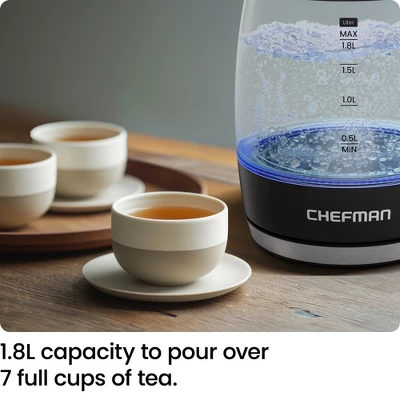 Chefman Rapid-Boil 1.8L Electric Kettle W/ Removable Lid And LED Indicator Lights - Black 3 Chefman Rapid-Boil 1.8L Electric Kettle W/ Removable Lid And LED Indicator Lights - Black