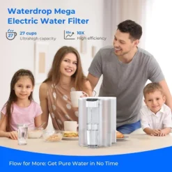 Waterdrop Large 27-Cup Mega Electric Water Filter Dispenser, With 1 Filter, White