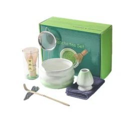 7 Pcs Matcha Set, Gradient Green Matcha Kit With Ceramic Bowl, Bamboo Whisk & Holder, Scoop & Rest, Stainless Steel Sifter, Tea Towel -Household Kettle Shop GUEST 38937822 9c34 4cbf be32 1dfa696fc6e3