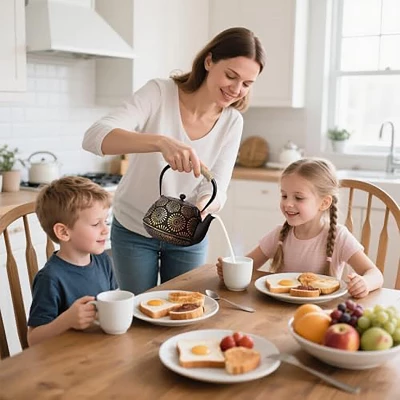 Itopfox Japanese Cast Iron Teapot, Enamel-Coated Stovetop Kettle With Stainless Steel Infuser & Heat-Resistant Handle, Traditional Iron Pot 3 Itopfox Japanese Cast Iron Teapot, Enamel-Coated Stovetop Kettle With Stainless Steel Infuser & Heat-Resistant Handle, Traditional Iron Pot