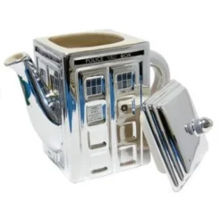 Seven20 Doctor Who 3D Tardis Metallic Silver Ceramic Teapot
