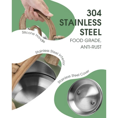 Itopfox Stovetop Whistling Tea Kettle, 2.1 Quart Stainless Steel Teapot With Heat-Resistant Handle, Compatible With All Stoves 4 Itopfox Stovetop Whistling Tea Kettle, 2.1 Quart Stainless Steel Teapot With Heat-Resistant Handle, Compatible With All Stoves - Image 2