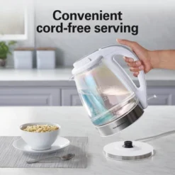 Hamilton Beach 1.7 Liter Irid Glass Kettle 41055: Electric Water Heater, Clear Tea Maker, 1500W Hot Pot, Hand Wash -Household Kettle Shop GUEST 41ccf0d5 38ea 4c01 9588 7da6bd26100b