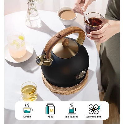 Itopfox Stainless Steel Whistling Tea Kettle For Stove Top, 2.64 Quart Capacity With Cool Touch Handle, Safe For Daily Use 7 Itopfox Stainless Steel Whistling Tea Kettle For Stove Top, 2.64 Quart Capacity With Cool Touch Handle, Safe For Daily Use - Image 5