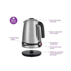 Salton Cordless Electric Stainless Steel Kettle With Innovative Dial Variable Temperature Control, 1.7 Liter With Automatic Shut-Off And Boil-Dry -Household Kettle Shop GUEST 430ac4d6 aa0d 445c b7be e5f61e287f53