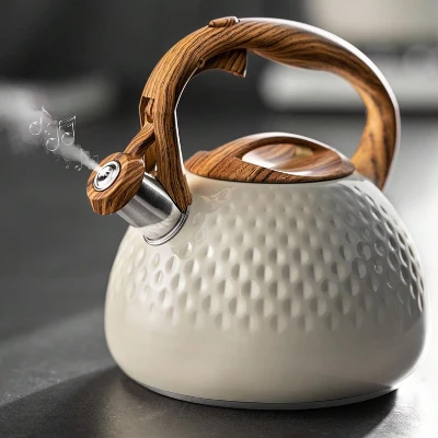 Itopfox Tea Kettle With Wood Pattern Handle, Loud Whistle, Food Grade Stainless Steel, Anti-Hot Handle, Rust-Resistant, Suitable For All Heat Sources 11 Itopfox Tea Kettle With Wood Pattern Handle, Loud Whistle, Food Grade Stainless Steel, Anti-Hot Handle, Rust-Resistant, Suitable For All Heat Sources - Image 9