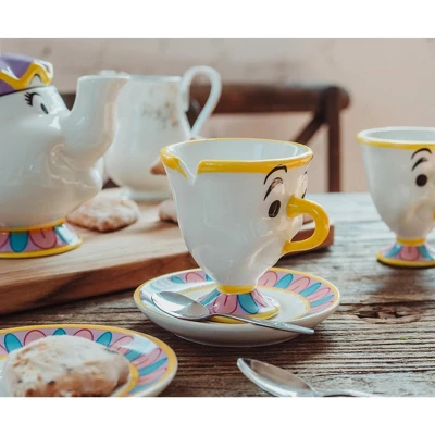 Ukonic Disney Beauty And The Beast Mrs. Potts Teapot Set With 2 Chip Cups And Saucers 6 Ukonic Disney Beauty And The Beast Mrs. Potts Teapot Set With 2 Chip Cups And Saucers - Image 4
