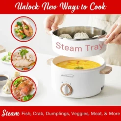 Brentwood 1.6-Qt. Multi-Function Electric Hot Pot Cooker With Stainless Steel Food Steamer And Ceramic Non-Stick Coating, White, HPS-3162W 14 Brentwood 1.6-Qt. Multi-Function Electric Hot Pot Cooker With Stainless Steel Food Steamer And Ceramic Non-Stick Coating, White, HPS-3162W -Household Kettle Shop GUEST 4b588e9d 1ef6 419e af0a 3fe9661dbb4e