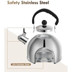 Itopfox Stainless Steel Tea Kettle For Stove Top With Efficient Heating, Audible Whistle & Safe Handle - 2 Quart Camping Kettle -Household Kettle Shop GUEST 4e680113 66f8 414b 8cc3 2bcb04e5f451