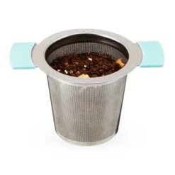 Pinky Up Erin Universal Tea Strainer With Lid - Stainless Steel Tea Infuser Basket For Loose Leaf - Single Metal Steeper Turquoise Set Of 1 -Household Kettle Shop GUEST 4f029588 b7b8 4b94 ab60 dd12350a2fb5