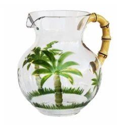 Gulches 3 Quarts Palm Tree Design Unbreakable Plastic Water Pitcher - BPA Free, With Lid & Spout, Ideal For Drinks & Juices -Household Kettle Shop GUEST 4f53d4f6 fb9a 4131 85dc 55be4b1133d1