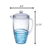 Gulches 2.5 Quarts Swirl Unbreakable Plastic Water Pitcher With Lid - BPA Free, Ideal For Drinks & Juices, With Spout,Blue -Household Kettle Shop GUEST 505749f4 66db 4a48 ae64 8833c76b925f