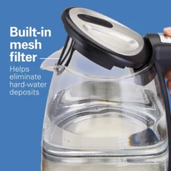Hamilton Beach 1.7L Glass Variable Temp Kettle 40941R: Electric Tea Maker, 1500W, Hand Wash, Silver, Plastic Handle & Lid -Household Kettle Shop GUEST 5284e7fd 385e 40d4 ad89 26477bd46991