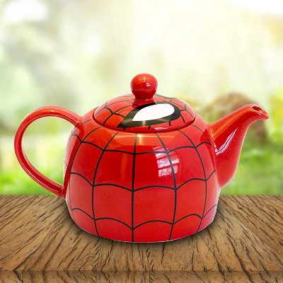 Marvel Spider-Man Ceramic Teapot With Web Mask Detail Lid 3 Marvel Spider-Man Ceramic Teapot With Web Mask Detail Lid