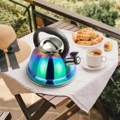 Itopfox Stainless Steel Whistling Tea Kettle With Cool Folding Handle, Rainbow Mirror Finish, Induction Compatible, Large Capacity For Boiling Water -Household Kettle Shop GUEST 593512f4 13da 44a1 8ceb e58f706d6041